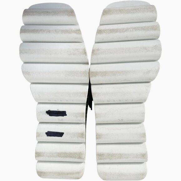 Marni Platform Mary Jane Espadrille Shoes Black Canvas Gold Buckle - Picture 8 of 12